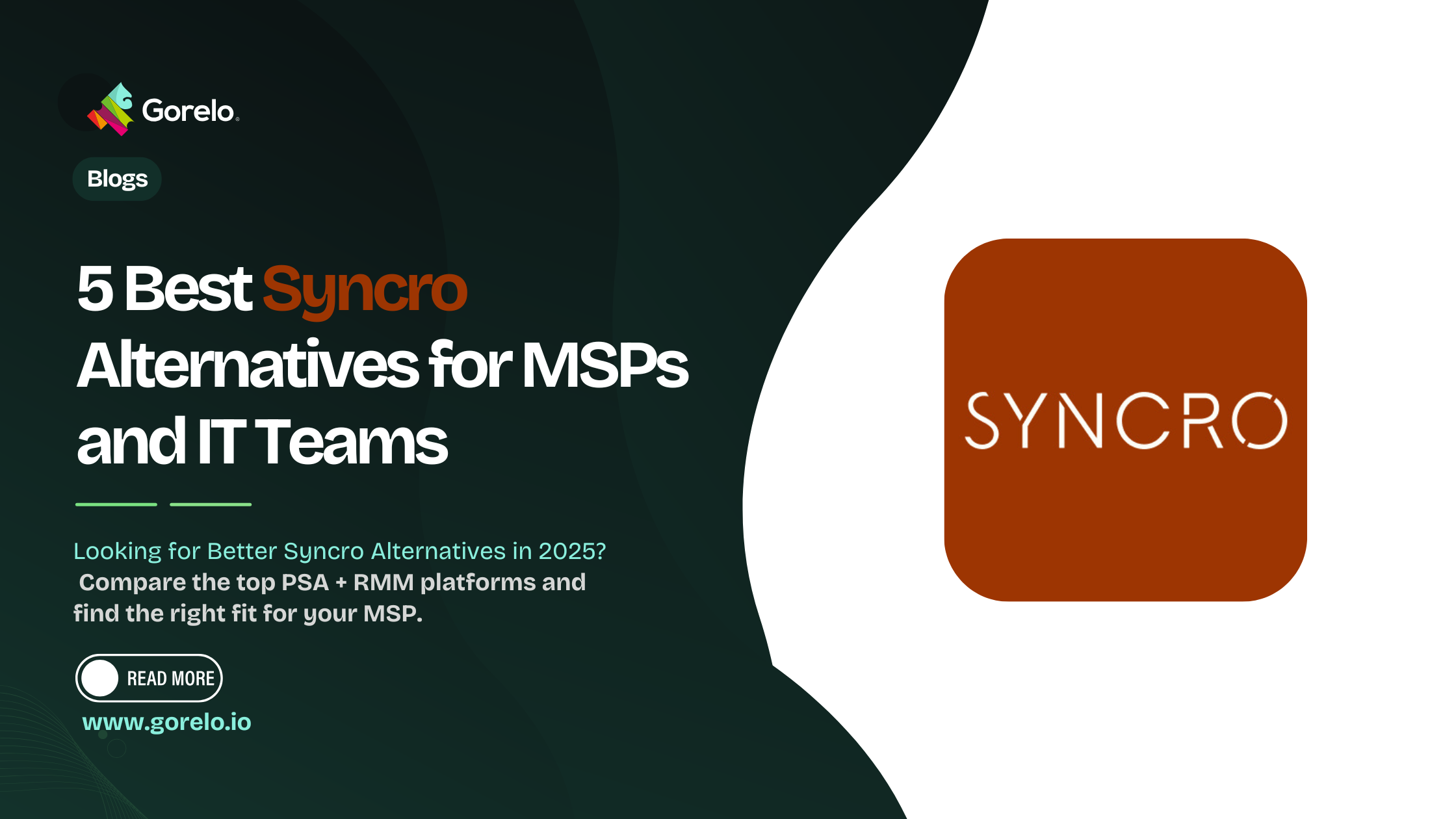 5 Best Syncro Alternatives for MSPs and IT Teams blog cover Image