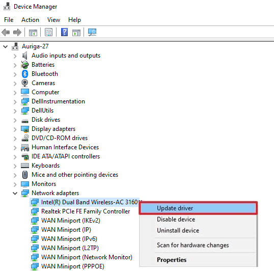 where to go in device manager for updating drivers in windows